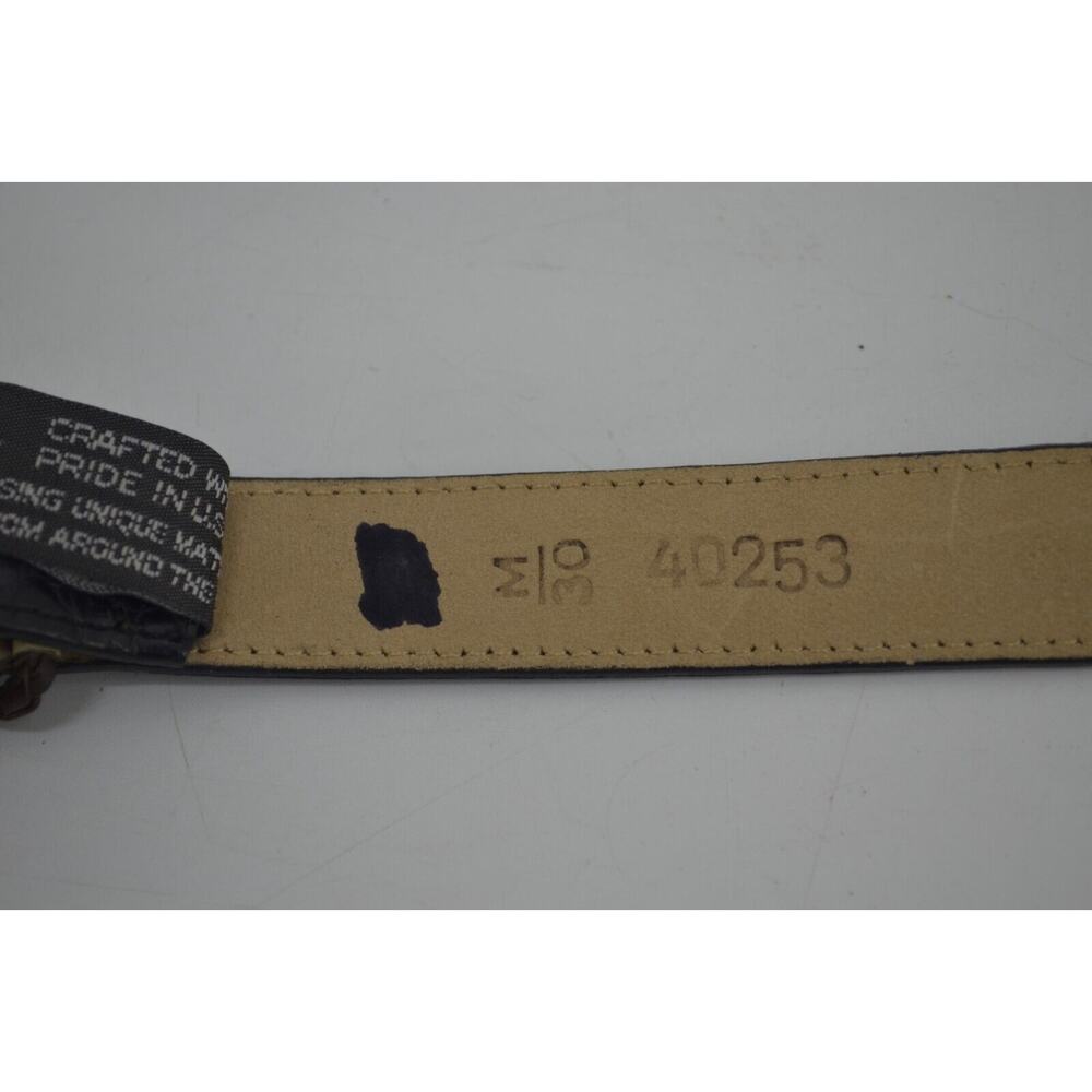 Brighton Croc Women Size 30 Belt Medium Embossed #40253 Black Leather Silver - Picture 6 of 10